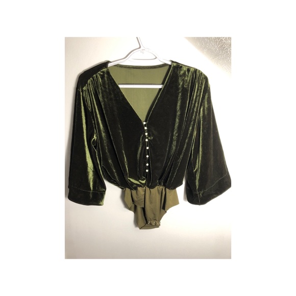 Vintage Other - VELVET GREEN VINTAGE 70s BODYSUIT